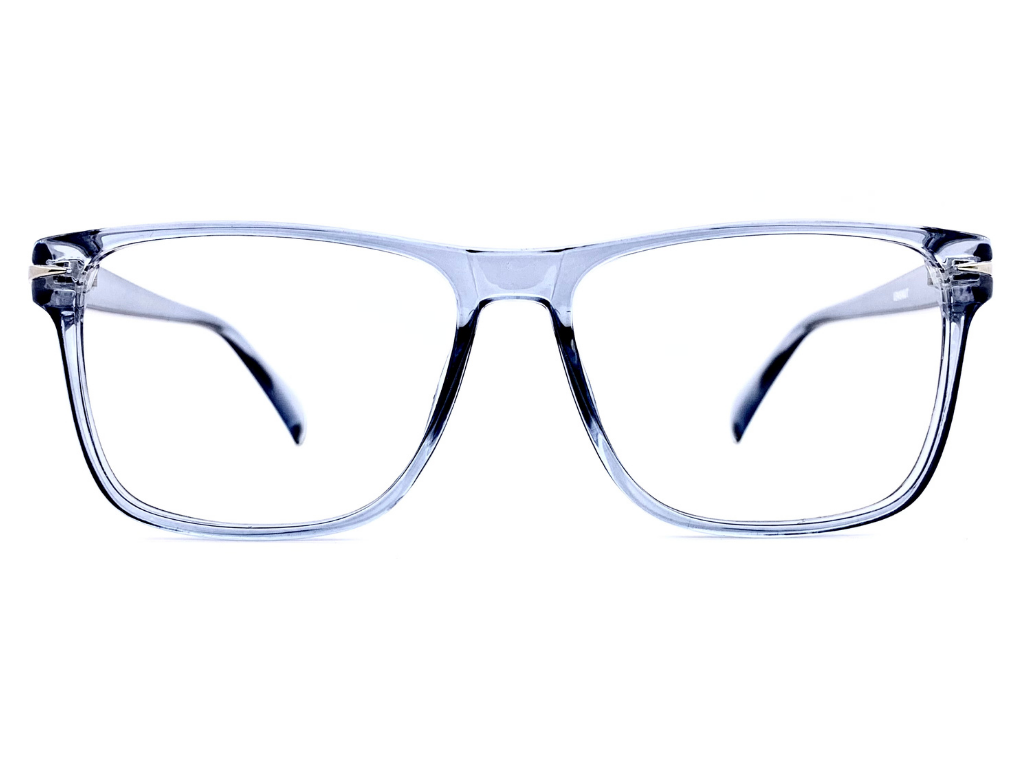 Lensnut Glossy Blue Transparent Rectangle Full Rim Eyeglasses ST85201C4T