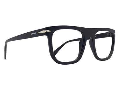 Lensnut Matt Black Rectangle Full Rim Eyeglasses ST85202C1M