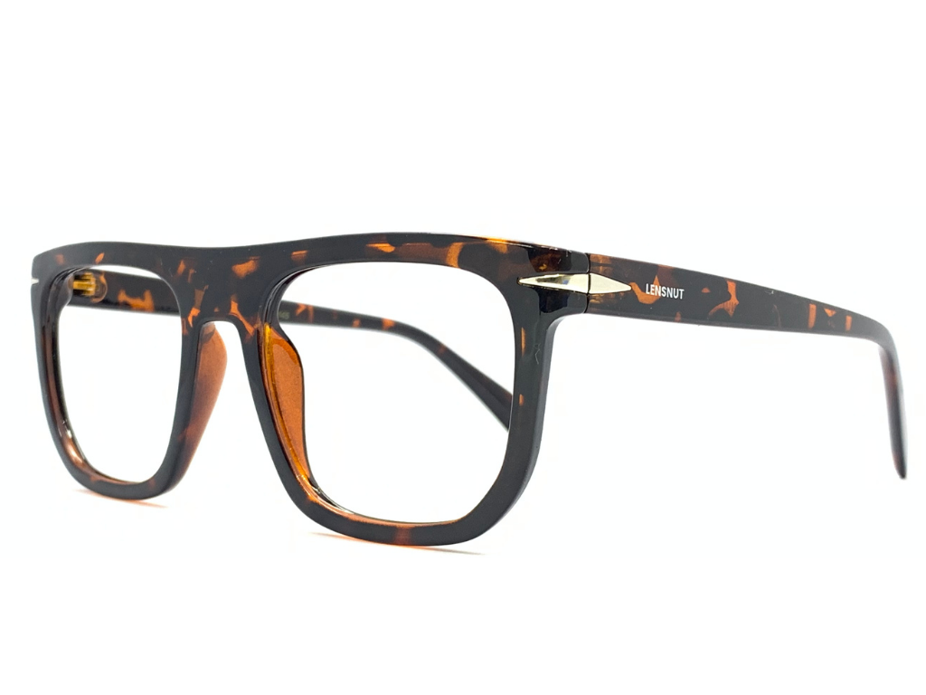 Lensnut Glossy Havana Rectangle Full Rim Eyeglasses ST85202C3