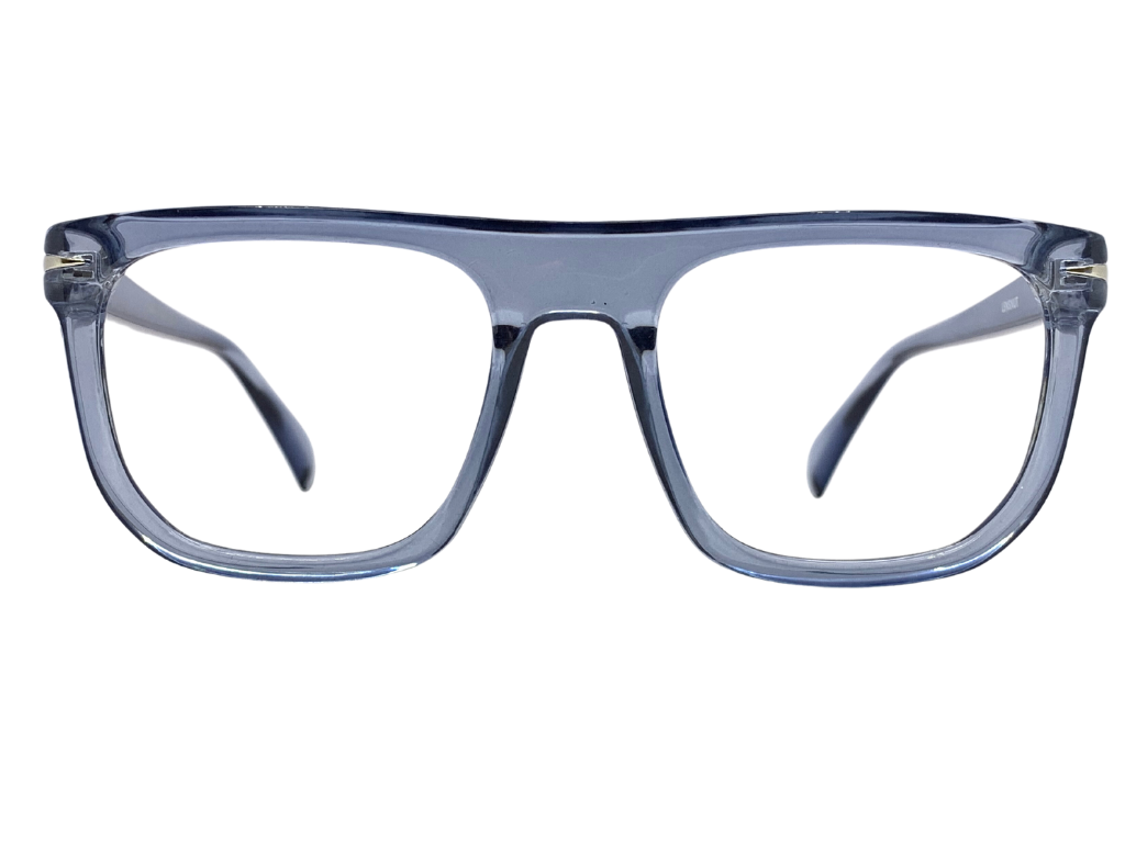 Lensnut Glossy Grey Transparent Rectangle Full Rim Eyeglasses ST85202C5T