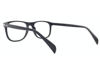 Lensnut Matt Black Rectangle Full Rim Eyeglasses ST852051M