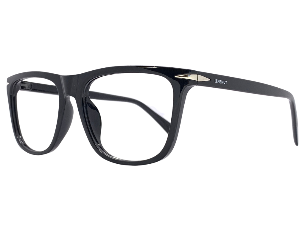 Lensnut Glossy Black Rectangle Full Rim Eyeglasses ST85207C1