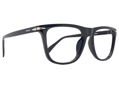 Lensnut Glossy Black Rectangle Full Rim Eyeglasses ST85207C1