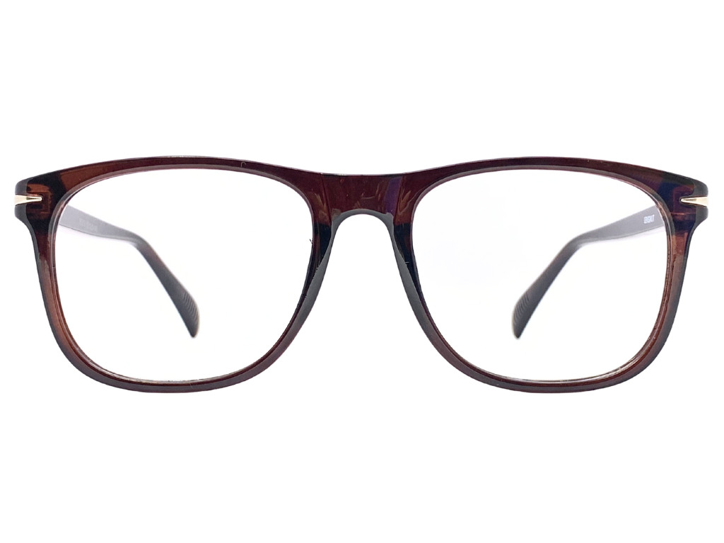 Lensnut Glossy Brown Rectangle Full Rim Eyeglasses ST85207C2