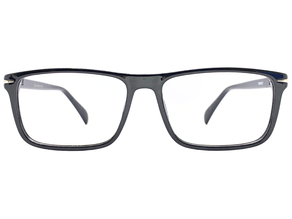Lensnut Glossy Black Rectangle Full Rim Eyeglasses ST85208C1