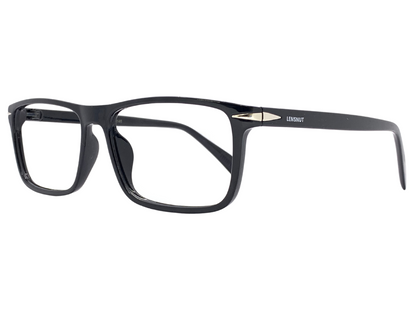 Lensnut Glossy Black Rectangle Full Rim Eyeglasses ST85208C1