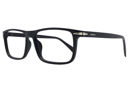 Lensnut Matt Black Rectangle Full Rim Eyeglasses ST85208C1M
