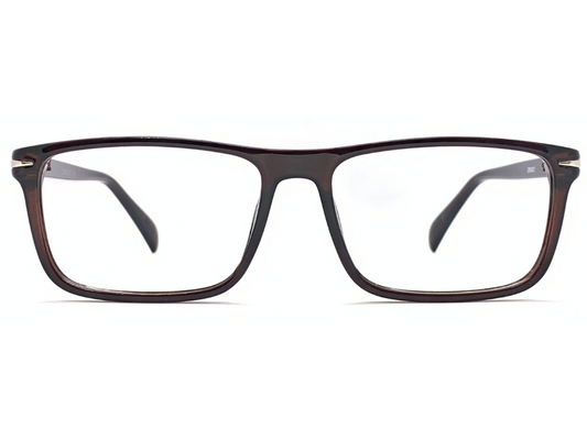 Lensnut Glossy Brown Rectangle Full Rim Eyeglasses ST85208C2