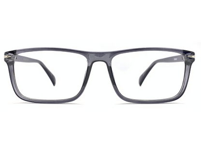 Lensnut Glossy Grey Transparent Rectangle Full Rim Eyeglasses ST85208C5T