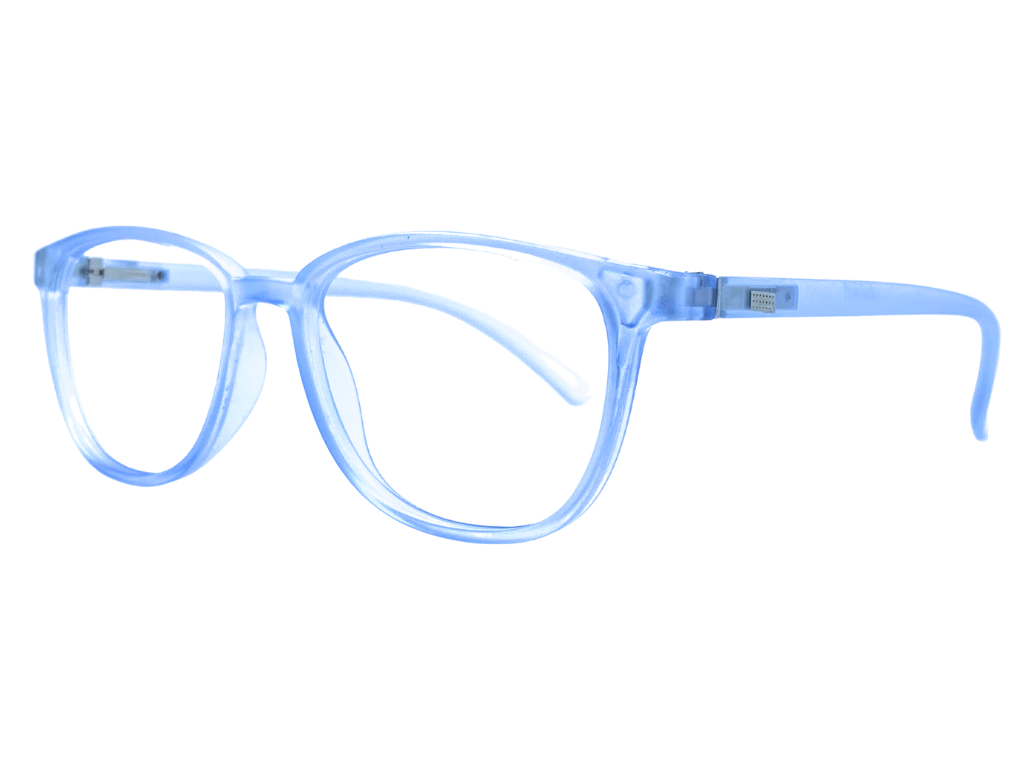 Lensnut Blue Transparent Cateye Full Rim Eyeglasses LNTR2011C4T