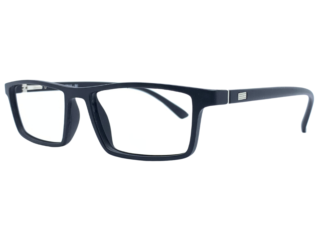 Lensnut Matt Black Rectangle Full Rim Eyeglasses LNTR2015C1M