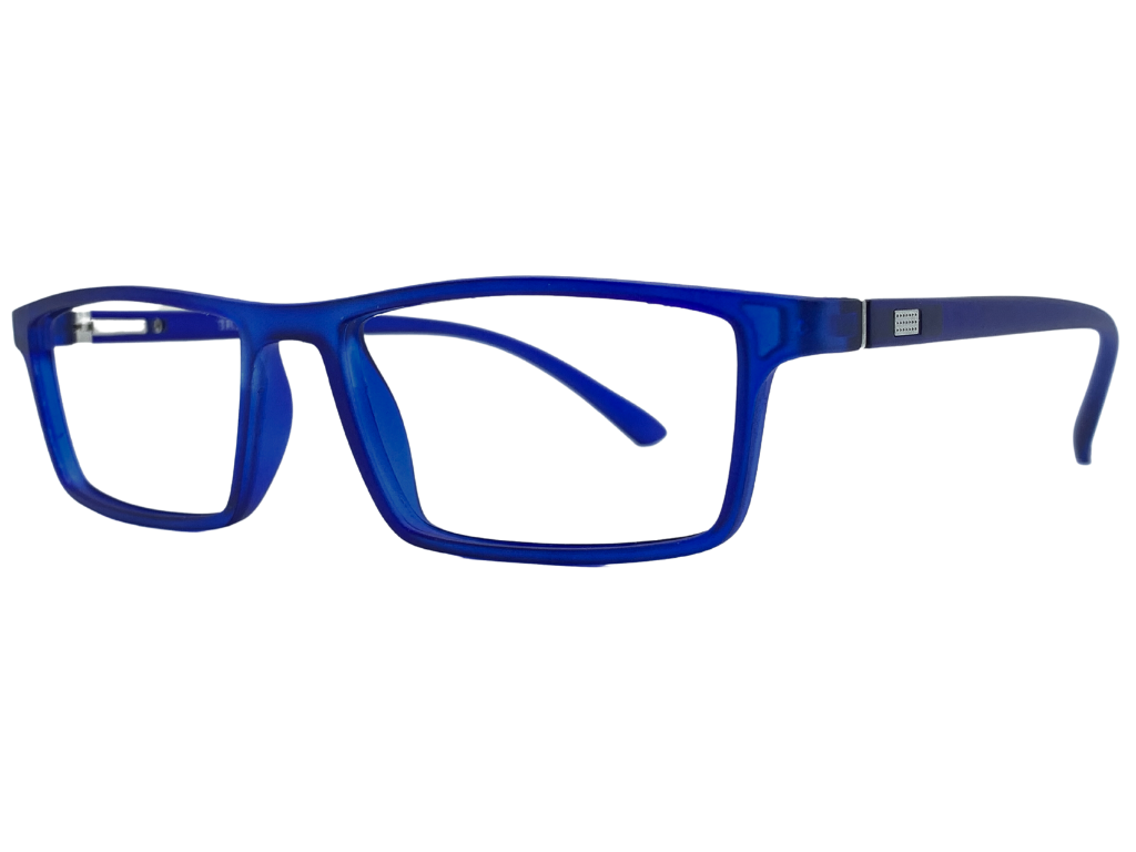 Lensnut Matt Blue Rectangle Full Rim Eyeglasses LNTR2015C4M