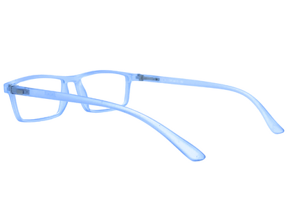 Lensnut Blue Transparent Rectangle Full Rim Eyeglasses LNTR2015C4T