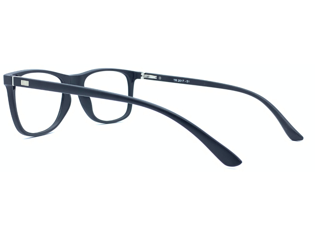 Lensnut Matt Black Rectangle Full Rim Eyeglasses LNTR2017C1M