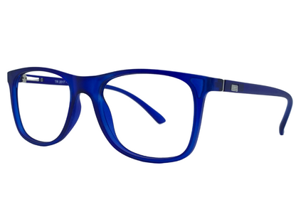 Lensnut Matt Blue Rectangle Full Rim Eyeglasses LNTR2017C4M