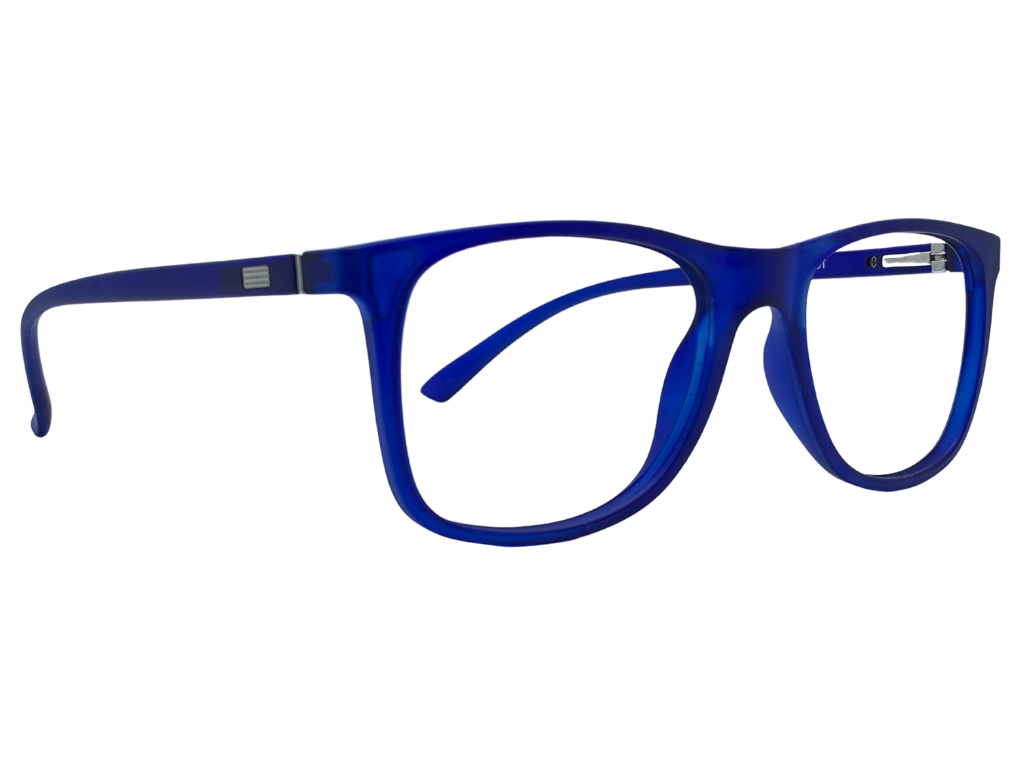 Lensnut Matt Blue Rectangle Full Rim Eyeglasses LNTR2017C4M